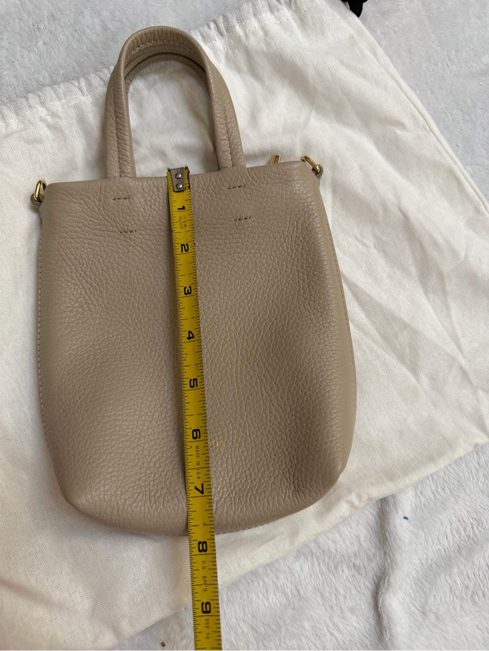 Cuyana Easy Phone Tote Stone Leather Mini Bag NWOT Missing Strap